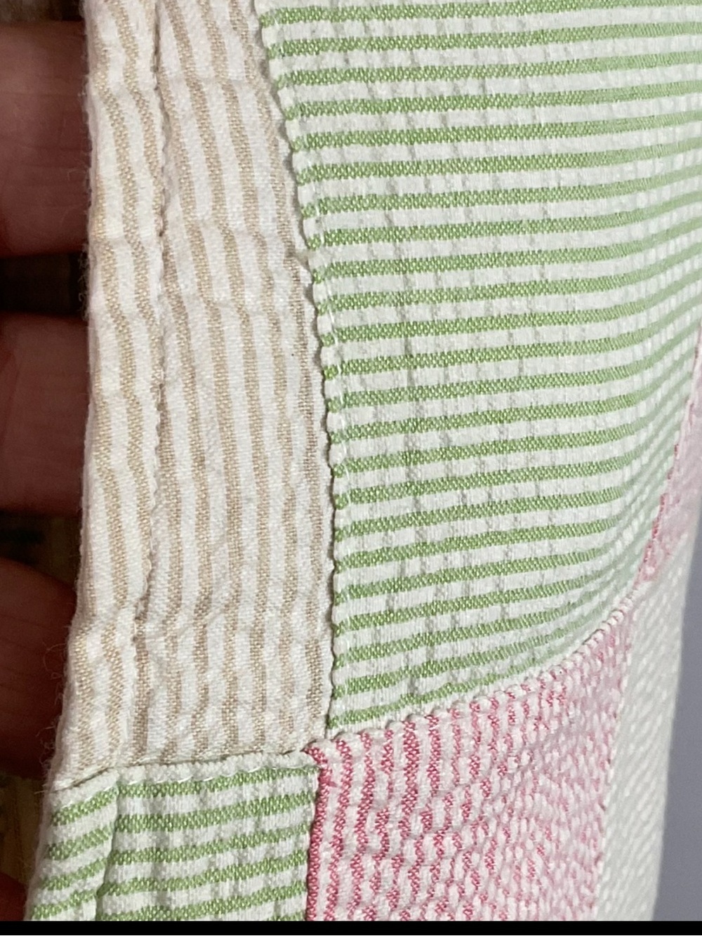 IZOD Golf Patchwork Seersucker Shorts | 100% Cotton | Pastel Pink Green | Size 6 - Picture 11 of 16